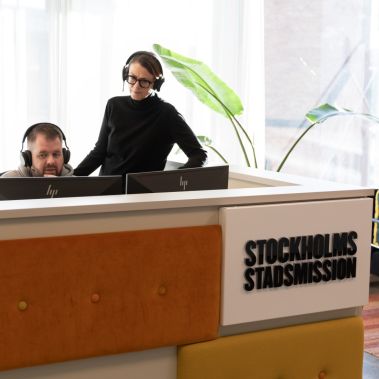 Bild på Stockholms Stadsmissions givarservice.