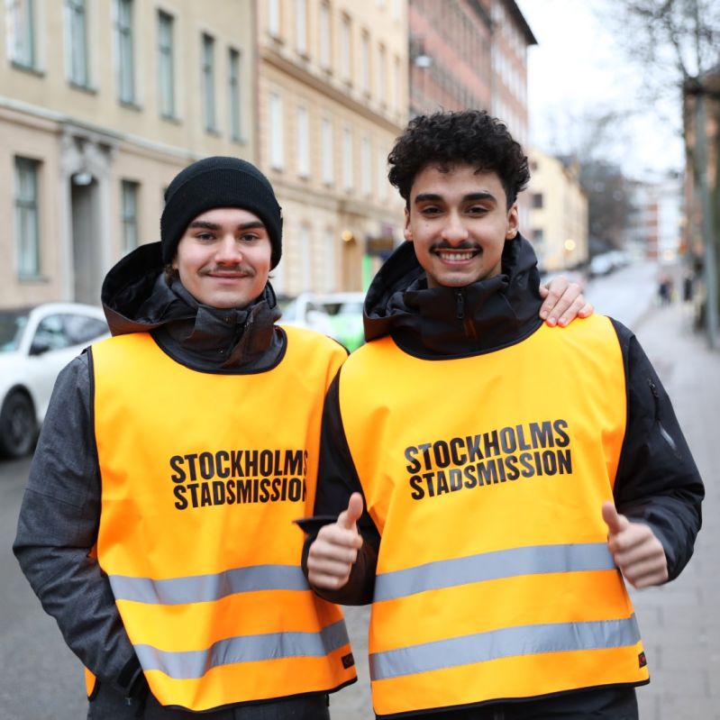 Bild på Stockholms Stadsmissions värvare.